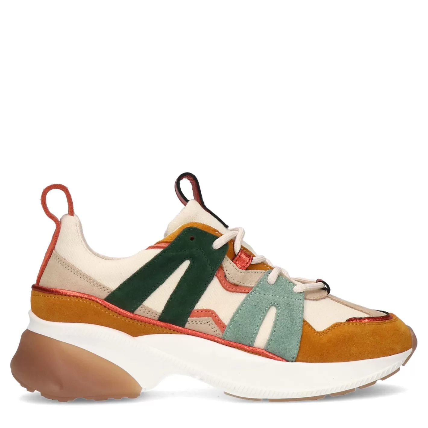 Baskets En Daim Avec Details Colores - Marron<Sacha Online