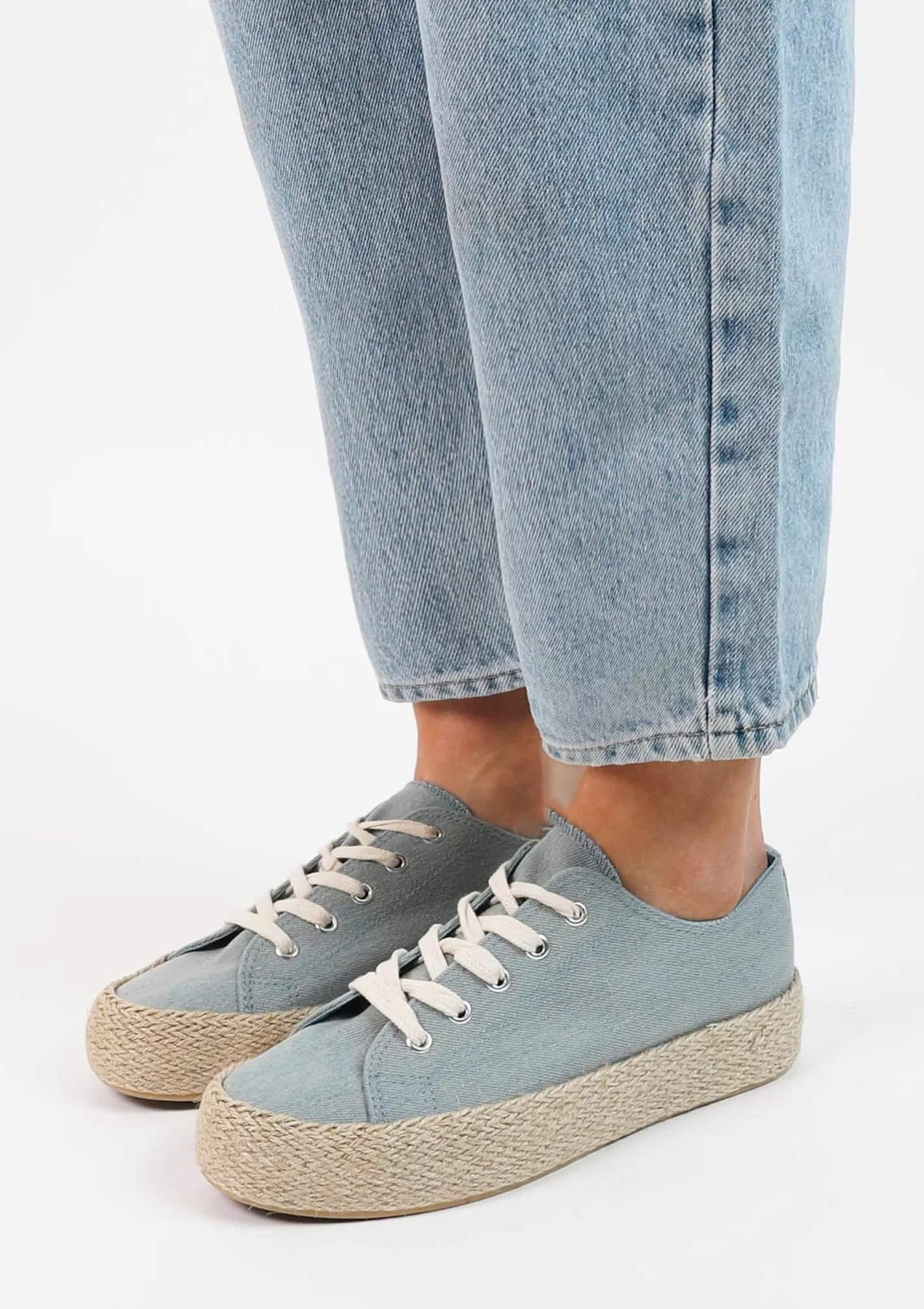 Baskets En Textile Avec Semelle En Corde - Bleu<Sacha New
