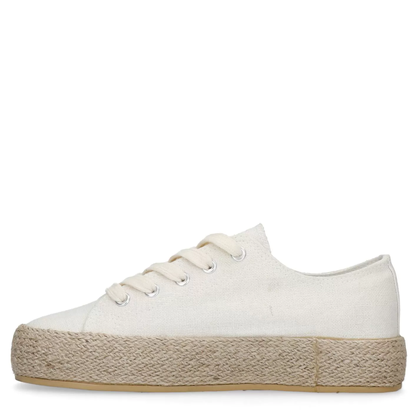 Baskets En Toile Avec Semelle En Corde - Blanc Casse<Sacha Fashion