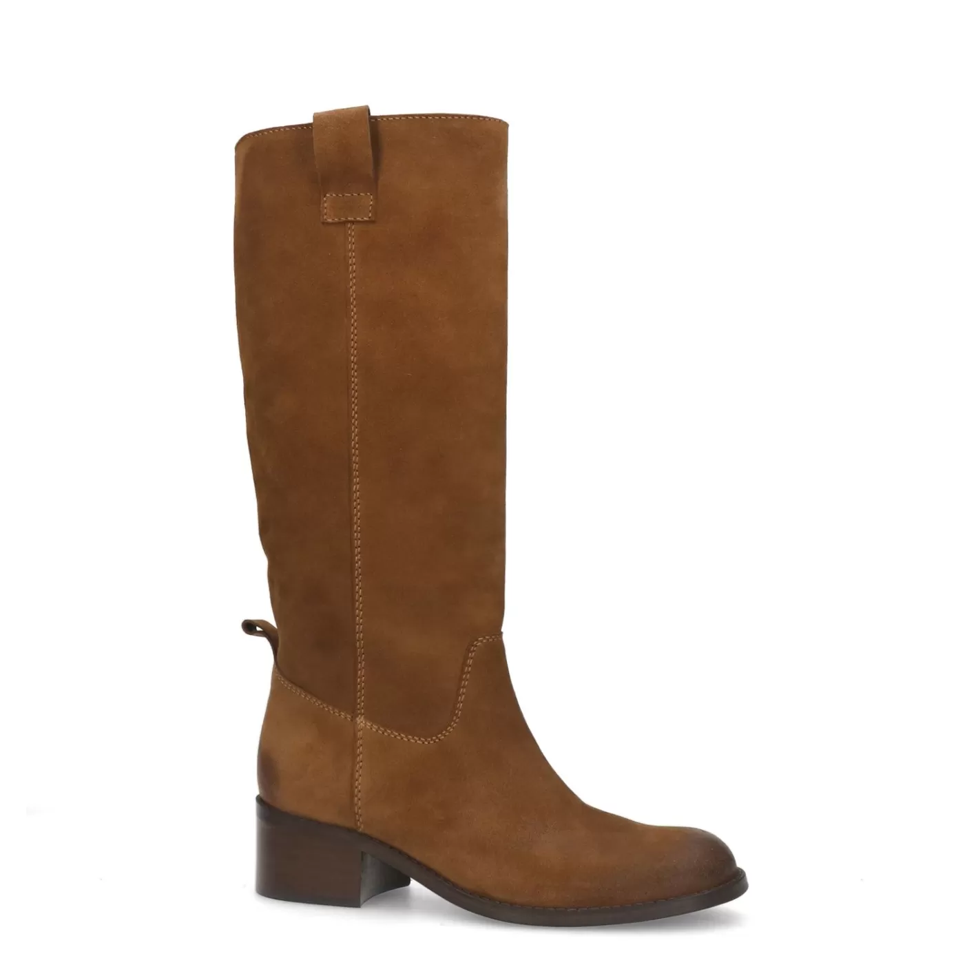 Bottes Hautes A Talon En Daim - Marron<Sacha Hot