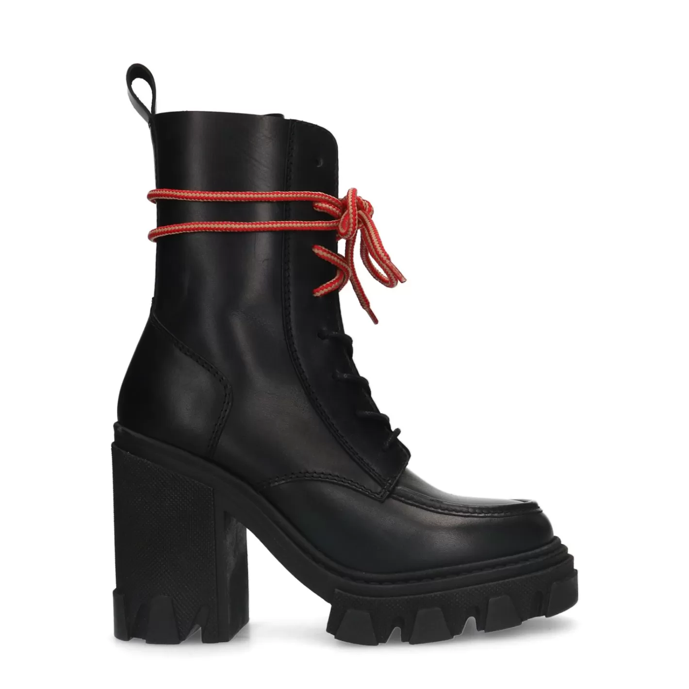 Bottines A Lacets En Cuir Avec Semelle Plateforme - Noir<Sacha Flash Sale