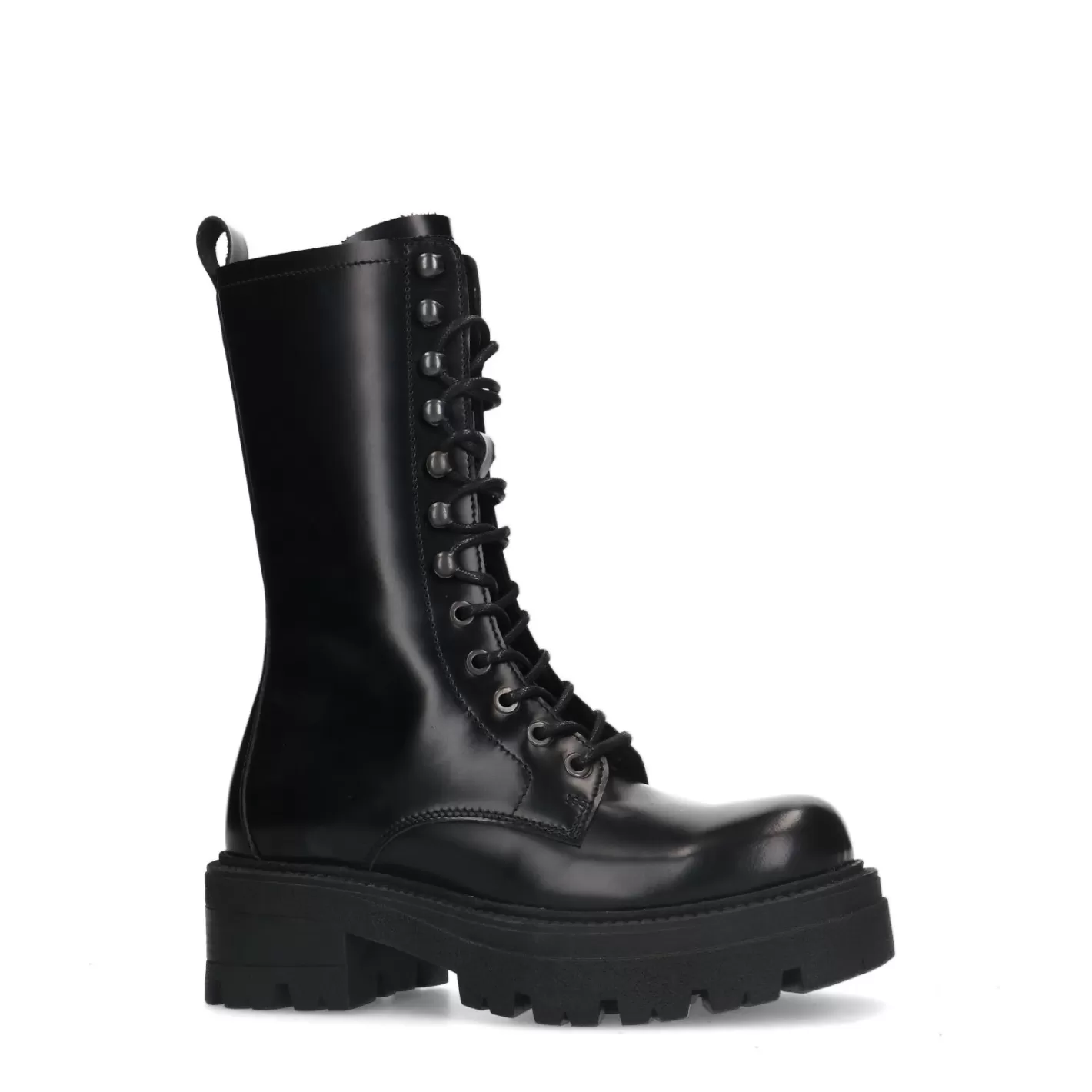 Bottines A Lacets En Cuir Avec Semelle Plateforme - Noir<Sacha Flash Sale