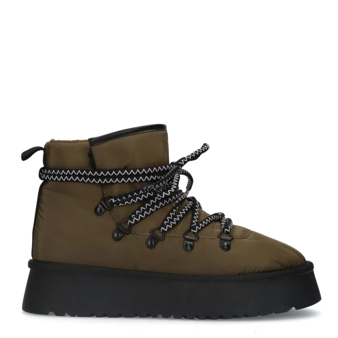 Bottines A Lacets Matelassees Avec Semelle Plateforme - Vert Fonce<Sacha Hot