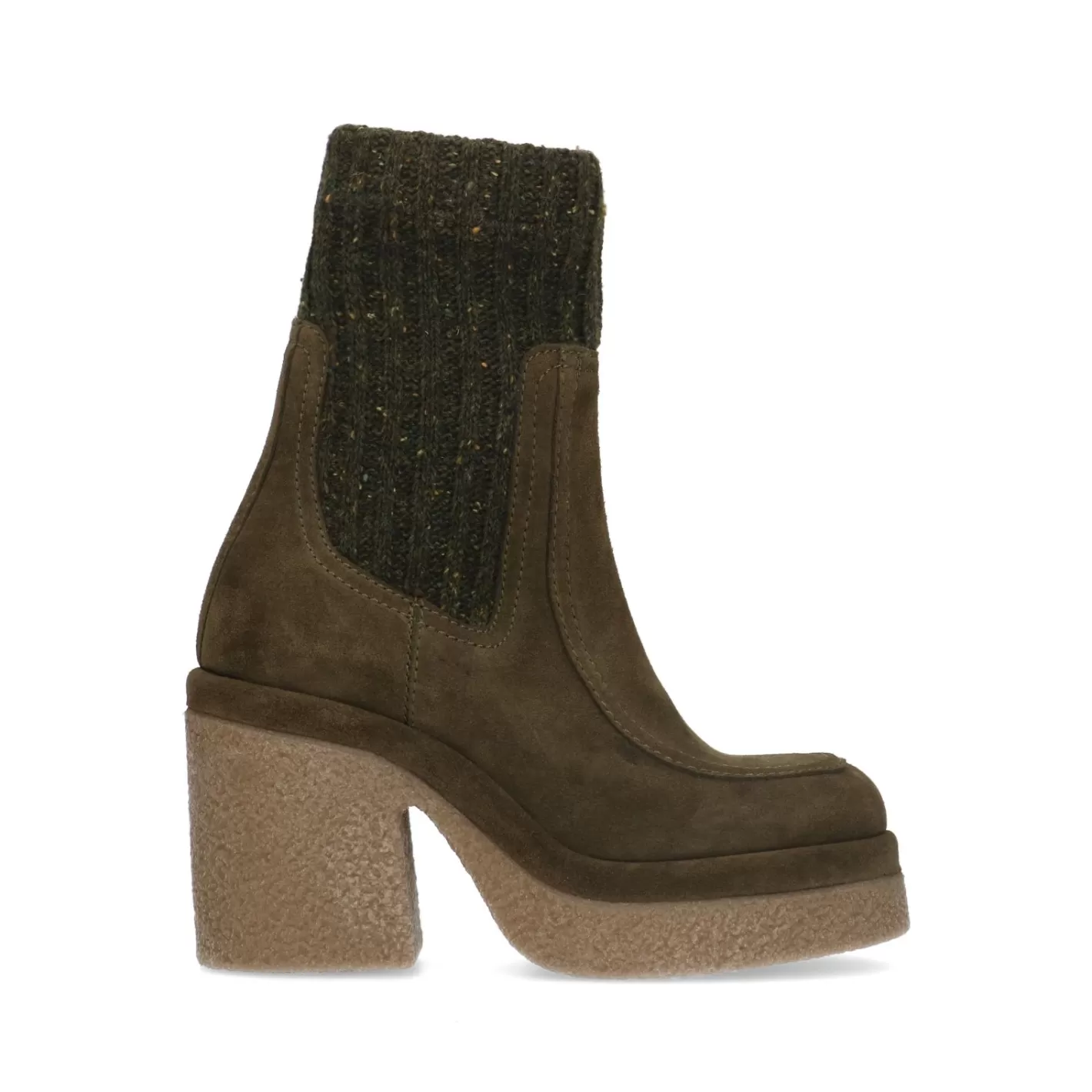 Bottines En Daim Avec Talon Cubain Et Plateau - Vert Fonce<Sacha Best Sale