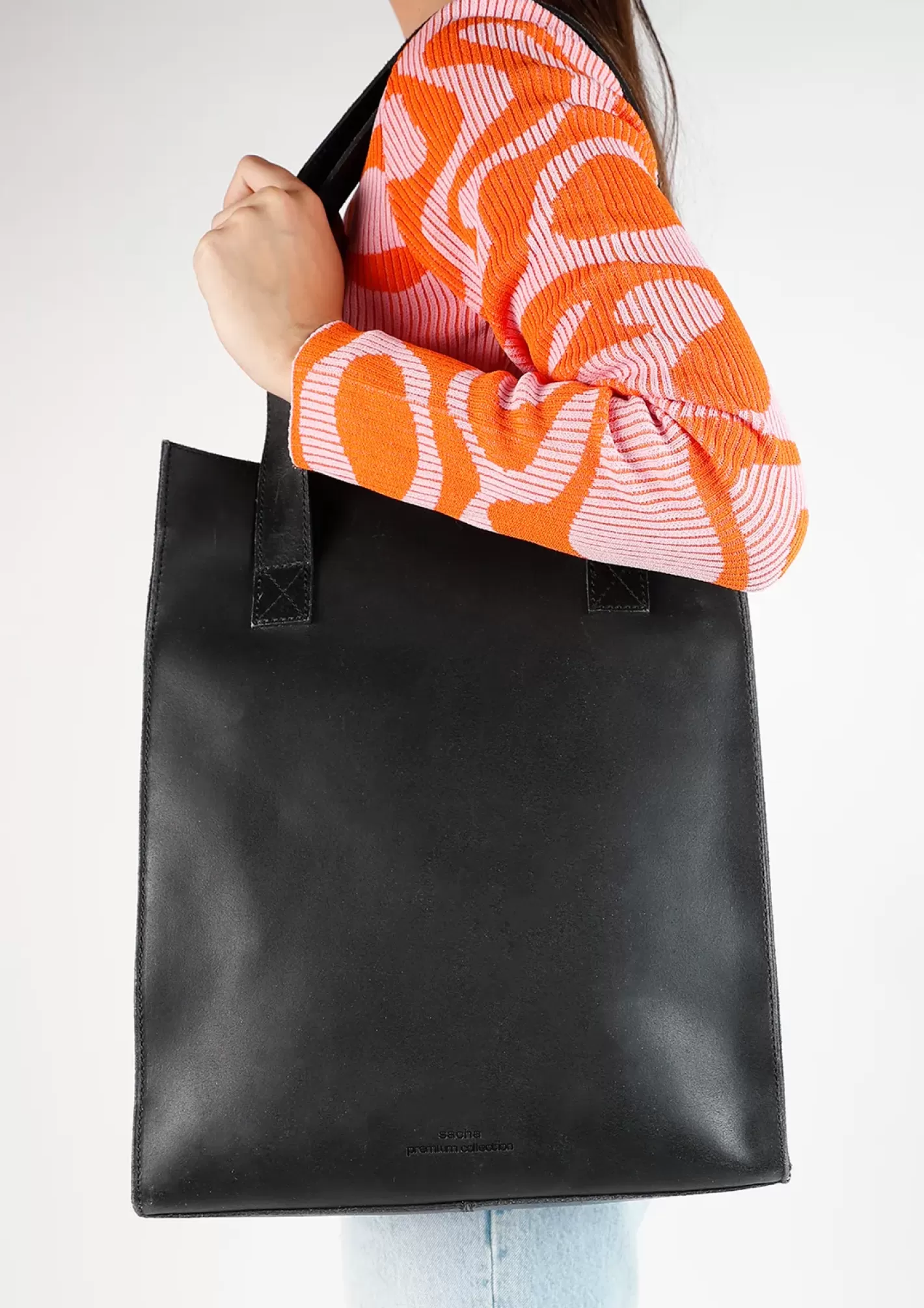 Cabas En Cuir Avec Compartiment Ordinateur Portable - Noir<Sacha Cheap