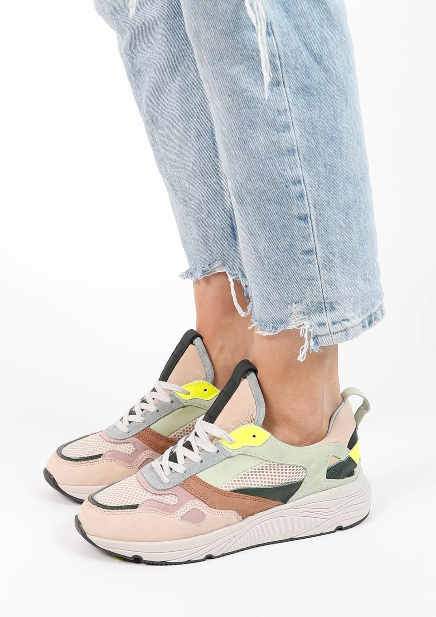 Dad Shoes En Daim Avec Details Multicolores - Beige<Sacha Discount