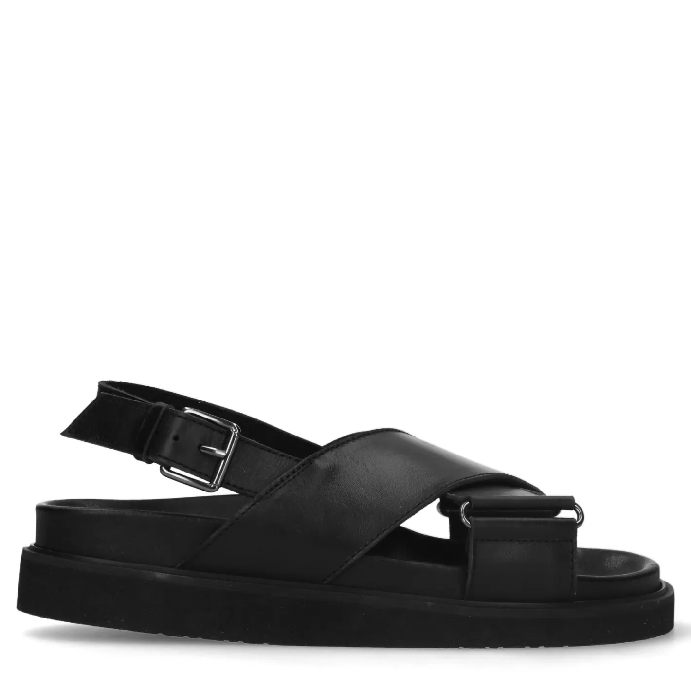 Sandales A Plateforme En Cuir A Brides Croisees - Noir<Sacha Online