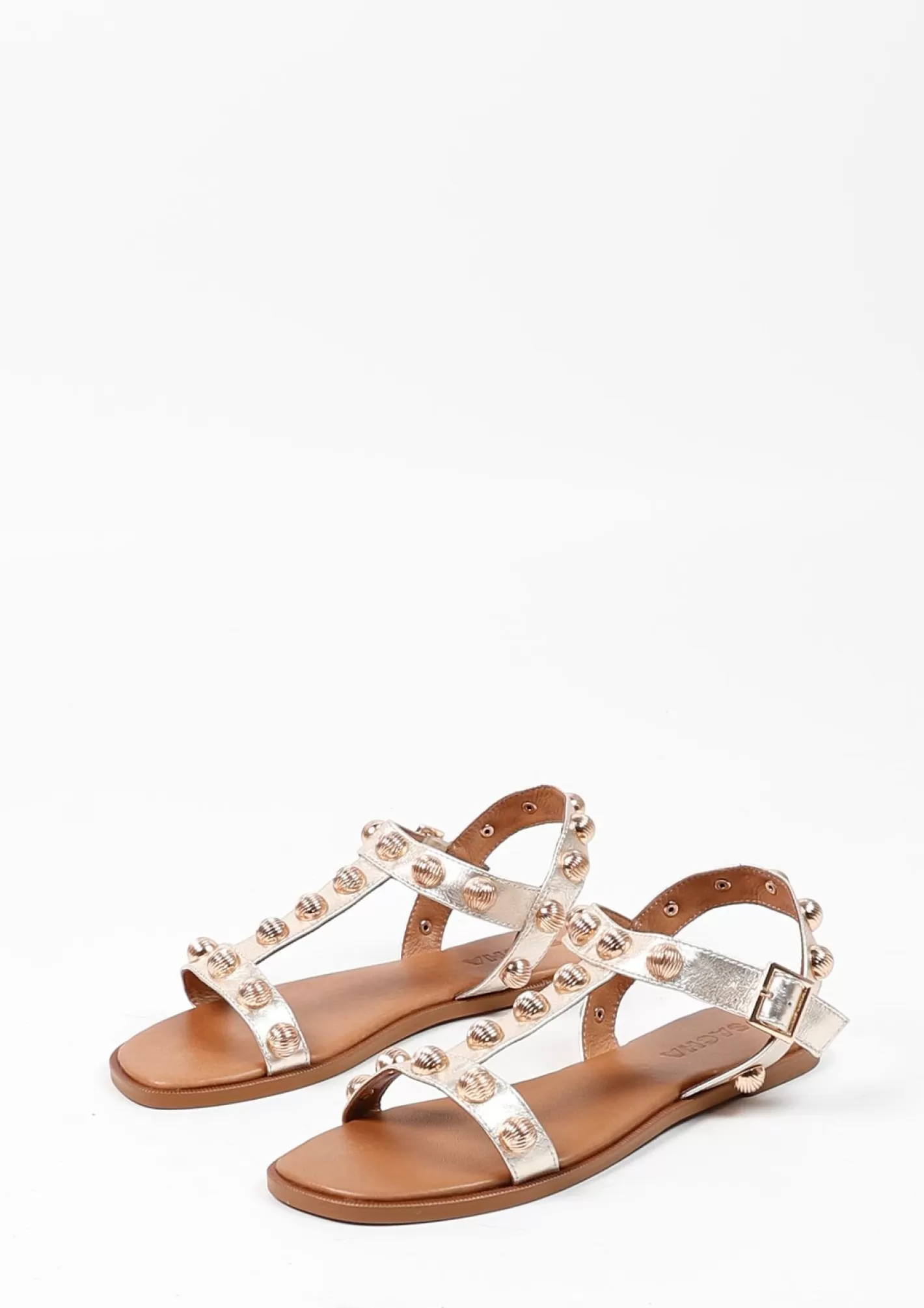 sandales_en_cuir_avec_clous__dore_2.webp Sandales En Cuir Avec Clous - Dore<Sacha Cheap