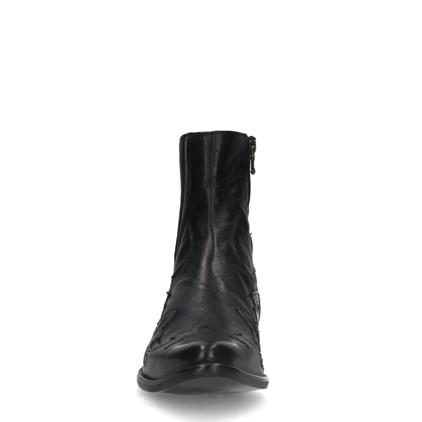 Santiags En Cuir Avec Surpiqures Decoratives - Noir<Sacha Discount